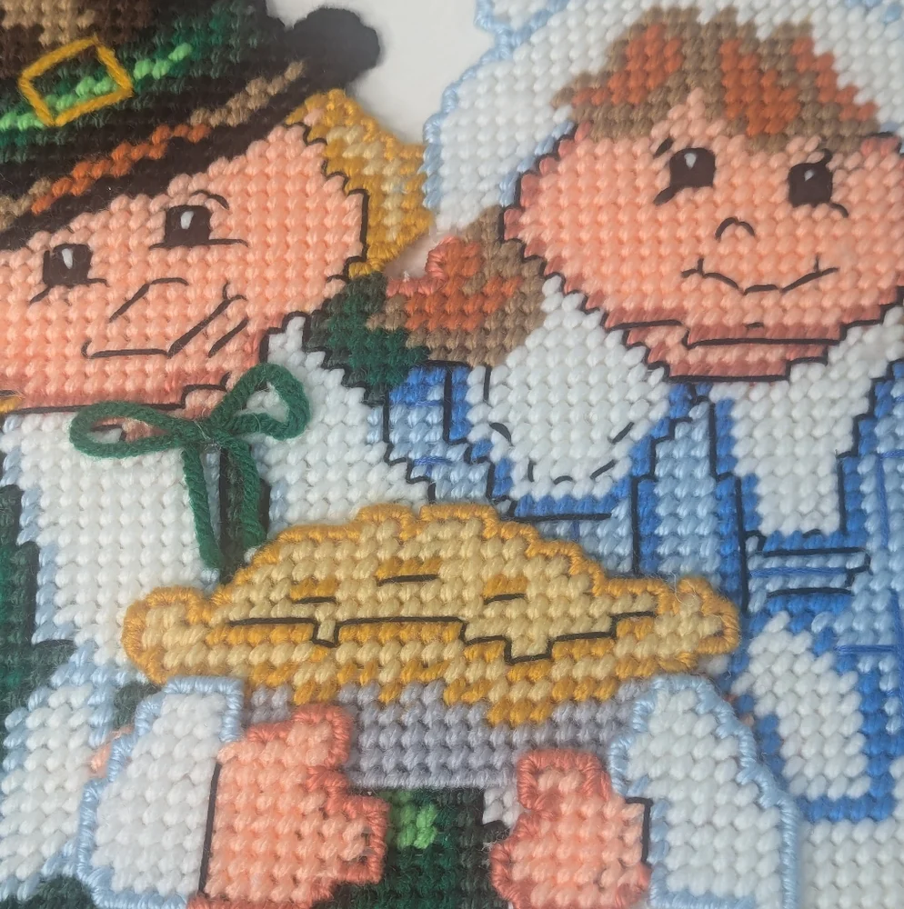 Thanksgiving Pilgrim Boy and Girl Fall Handmade Plastic Canvas Decoration